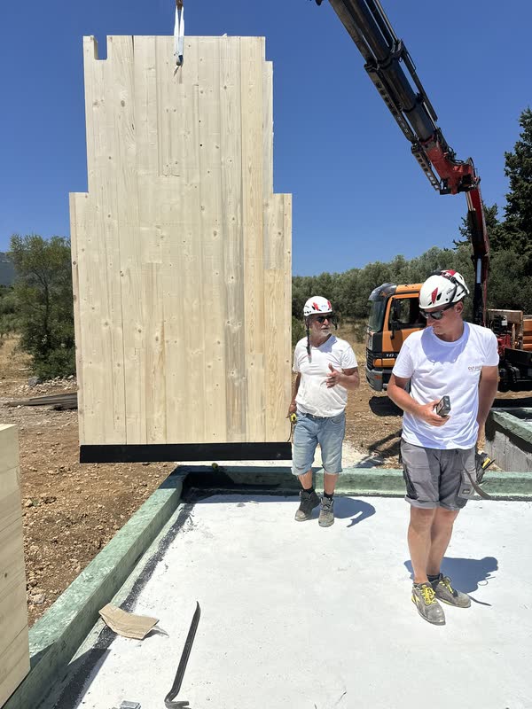 The team assembling the CLT panels in Vasiliki, Lefkada (3)