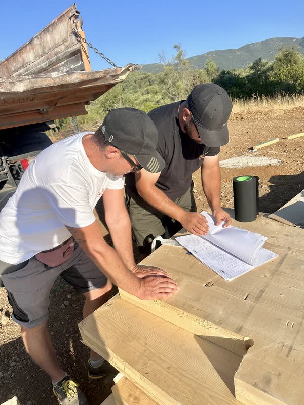 The team assembling the CLT panels in Vasiliki, Lefkada (5)