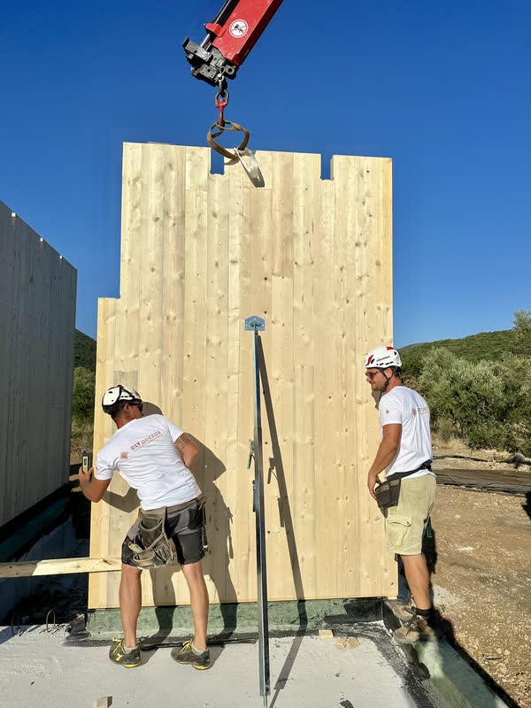 The team assembling the CLT panels in Vasiliki, Lefkada (7)